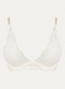 Seductive Comfort voorgevormde plunge bh met overlay van kant - Gebroken wit
