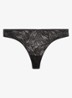 Sheer Marquisette string van kant - Black / zwart