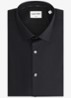 Slim fit overhemd met dubbele manchet - Zwart