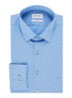 Slim fit overhemd met stippendessin - Blauw