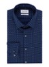 Slim fit overhemd met stippendessin - Donkerblauw