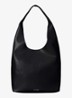 Slouchy Medium schoudertas met structuur en logo - Zwart