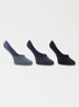 Sneaker sokken met logo in 3-pack - Blauwgrijs