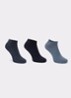 Sneakersokken met logo in 3-pack - Donkerblauw