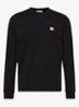 Sweater met structuur en logo - Zwart