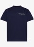T-shirt met logoborduring - Donkerblauw