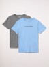 T-shirt met logoprint in 2-pack - Grijsmele