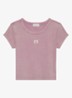 T-shirt met verwassen afwerking - Oudroze