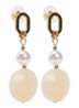 Big Oval Harmony oorstekers verguld - Creme