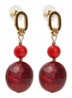 Big Oval Harmony oorstekers verguld - Rood