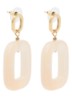 Chunky Dangling oorstekers met hanger - Wit