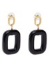 Chunky Dangling oorstekers met hanger - Zwart