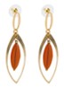 Dangling oorstekers met hanger - Orange