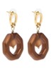 Eternal Beads oorhangers verguld - Bruin