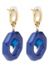 Eternal Beads oorhangers verguld - Donkerblauw