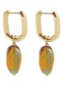Glass Bead oorringen verguld - Orange