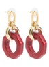 Linea Eternal Dangling oorstekers verguld - Bordeauxrood