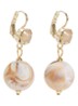 Oorhangers met Swarovski kristal verguld - Bruin