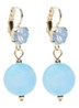 Oorhangers met Swarovski kristal verguld - Blauw