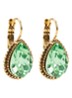 Oorhangers met Swarovski kristal verguld - Groen