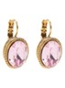 Oorhangers met Swarovski kristal verguld - Lichtroze