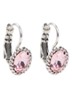 Oorhangers met Swarovski kristal verzilverd - Lichtroze