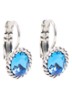 Oorhangers met Swarovski kristal verzilverd - Blauw