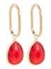 Oorringen met hanger verguld - Rood