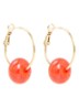 Oval Dangling oorringen verguld - Rood