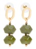 Stones oorsteker verguld - Groen