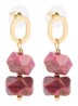 Stones oorsteker verguld - Paars