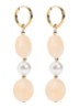 Triple Oval oorringen verguld - Creme