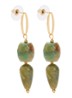 Vintage Harmony oorstekers met hanger - Groen
