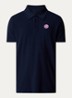 Beckley regular fit polo van piqué katoen met logoborduring - Donkerblauw