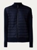 Hybridge fijngebreid vest van wol met gewatteerd voorpand - Donkerblauw