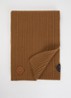 Ribgebreide sjaal in kasjmierblend 195 x 30 cm - Cognac