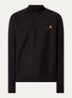 American Script sweater met halve rits en logo - Zwart