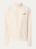 American Script sweater met halve rits en logo - Creme