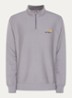American Script sweater met halve rits en logo - Grijs