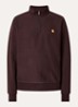 American Script sweater met halve rits en logo - Donkerbruin
