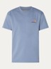 T-shirt van  katoen met logoborduring - Blauw
