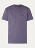 T-shirt van  katoen met logoborduring - Paars
