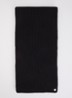 Ribgebreide sjaal van wol 225 x 25 cm - Zwart