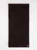 Ribgebreide sjaal van wol 225 x 25 cm - Donkerbruin