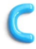 Letter C hanger 10 cm - Donkerblauw