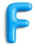 Letter F hanger 10 cm - Blauw