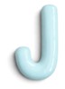 Letter J hanger 10 cm - Lichtblauw