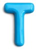Letter T hanger 10 cm - Donkerblauw