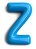 Letter Z hanger 10 cm - Donkerblauw