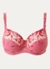 Amazone beugel bh van mesh met borduring - Neonroze